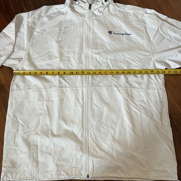 Champion Men's Hooded Windbreaker Jacket White Size 2XL - Picture 8 of 11